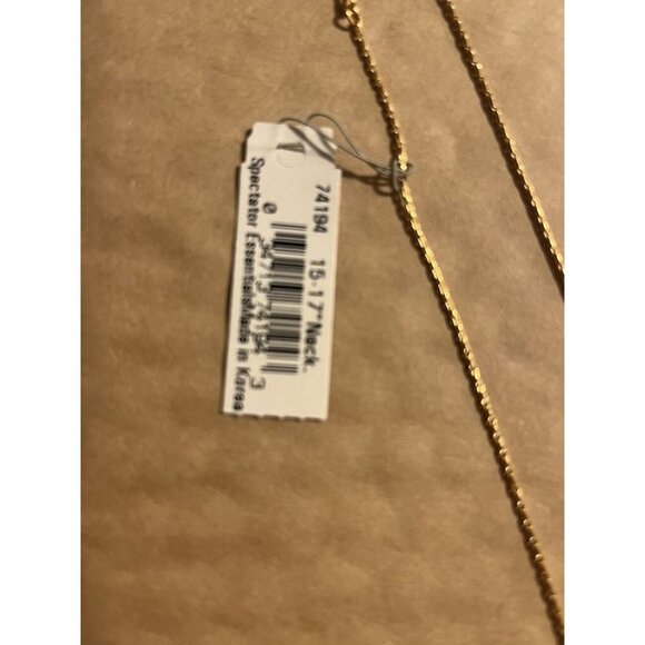 Gold Tone Thin Chain Necklace Small Black and‎ White Monet NWT - Picture 4 of 9